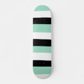 Uneven Stripes - Mint Green, White en Black Persoonlijk Skateboard (Voorkant)