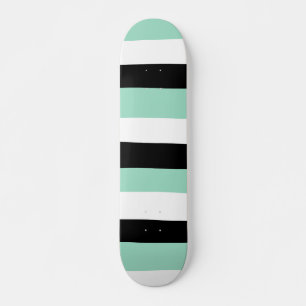Uneven Stripes - Mint Green, White en Black Persoonlijk Skateboard