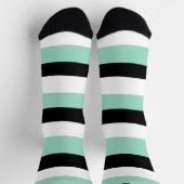 Uneven Stripes - Mint Green, White en Black Sokken (Top)