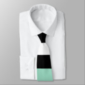 Uneven Stripes - Mint Green, White en Black Stropdas (Gebonden)