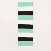 Uneven Stripes - Mint Green, White en Black Yogamat (Achterkant)