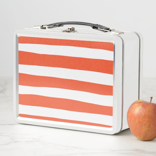 Uneven Stripes - Oranje en wit (In situ)