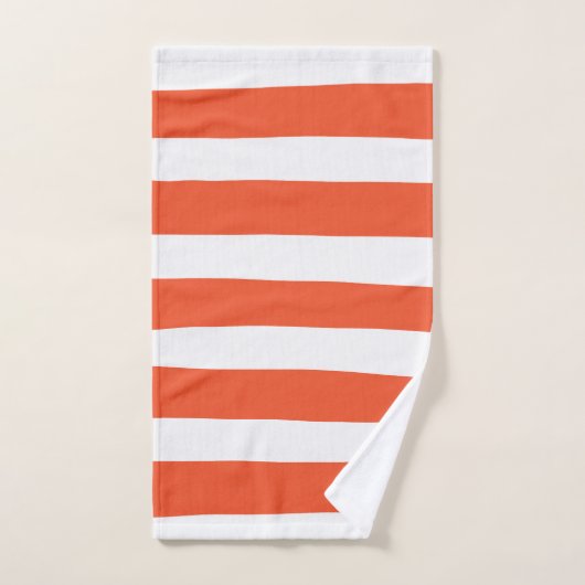 Uneven Stripes - Oranje en wit Bad Handdoek (Handdoek)