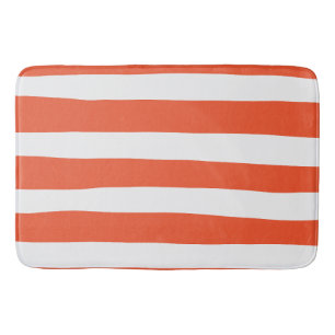 Uneven Stripes - Oranje en wit Badmat