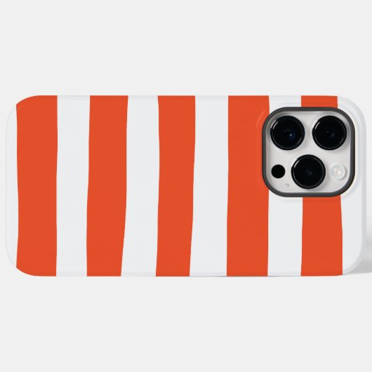 Uneven Stripes - Oranje en wit Case-Mate iPhone Case (Achterkant (horizontaal))