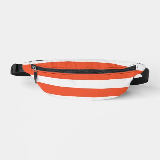 Uneven Stripes - Oranje en wit Heuptasje (Voorkant)