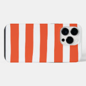Uneven Stripes - Oranje en wit iPhone Hoesje (Achterkant horizontaal)