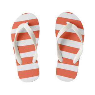 Uneven Stripes - Oranje en wit Kinder Teenslippers