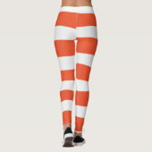 Uneven Stripes - Oranje en wit Leggings (Achterkant)
