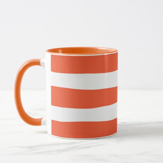 Uneven Stripes - Oranje en wit Mok (Links)
