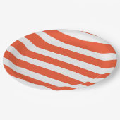 Uneven Stripes - Oranje en wit Papieren Bordje (Gekanteld)