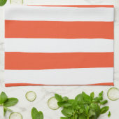 Uneven Stripes - Oranje en wit Theedoek (Gevouwen)