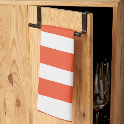 Uneven Stripes - Oranje en wit Theedoek (Derde Gevouwen)