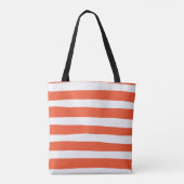 Uneven Stripes - Oranje en wit Tote Bag (Achterkant)