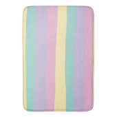 Uneven Stripes-pasta roze, geel, Paars en groen Badmat (Voorkant Verticaal)