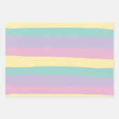 Uneven Stripes-pasta roze, geel, Paars en groen Inpakpapier Vel (Voorkant 2)