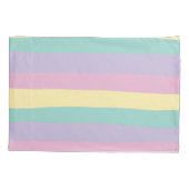 Uneven Stripes-pasta roze, geel, Paars en groen Kussensloop (Achterkant-Links)