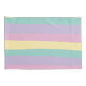 Uneven Stripes-pasta roze, geel, Paars en groen Kussensloop (Achterkant-Rechts)