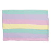 Uneven Stripes-pasta roze, geel, Paars en groen Kussensloop (Voorkant-Links)