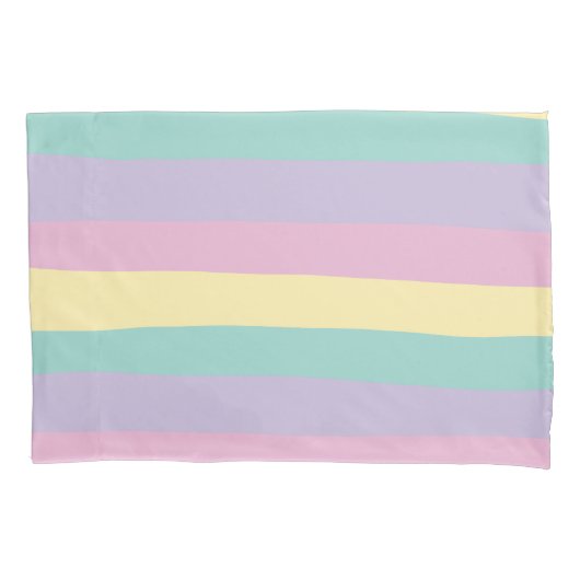 Uneven Stripes-pasta roze, geel, Paars en groen Kussensloop (Voorkant-Links)