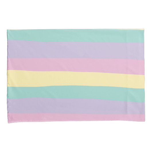 Uneven Stripes-pasta roze, geel, Paars en groen Kussensloop (Voorkant-Rechts)