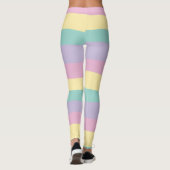 Uneven Stripes-pasta roze, geel, Paars en groen Leggings (Achterkant)