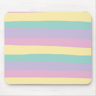 Uneven Stripes-pasta roze, geel, Paars en groen Muismat