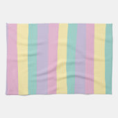 Uneven Stripes-pasta roze, geel, Paars en groen Theedoek (Horizontaal)