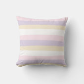 Uneven Stripes - Pastel Roze, Geel en Paars Kussen (Voorkant)