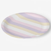 Uneven Stripes - Pastel Roze, Geel en Paars Papieren Bordje (Gekanteld)