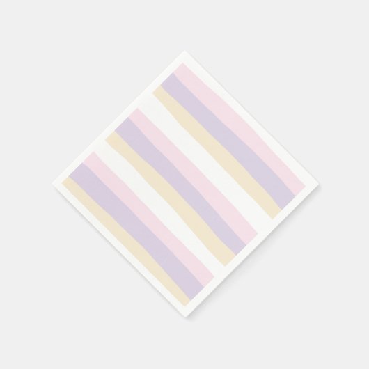 Uneven Stripes - Pastel Roze, Geel en Paars Servet (Hoek)