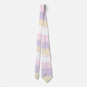 Uneven Stripes - Pastel Roze, Geel en Paars Stropdas (Achterkant)