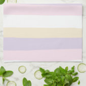 Uneven Stripes - Pastel Roze, Geel en Paars Theedoek (Gevouwen)