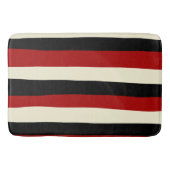 Uneven Stripes - Rood en crème Badmat (Voorkant)