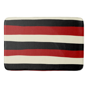 Uneven Stripes - Rood en crème Badmat