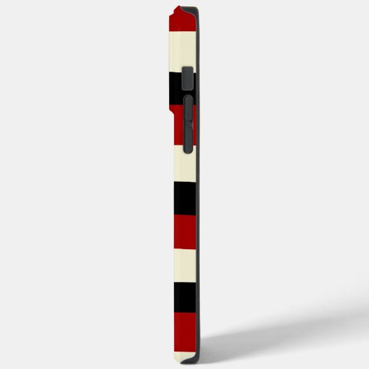 Uneven Stripes - Rood en crème Case-Mate iPhone Case (Achterkant / Links)