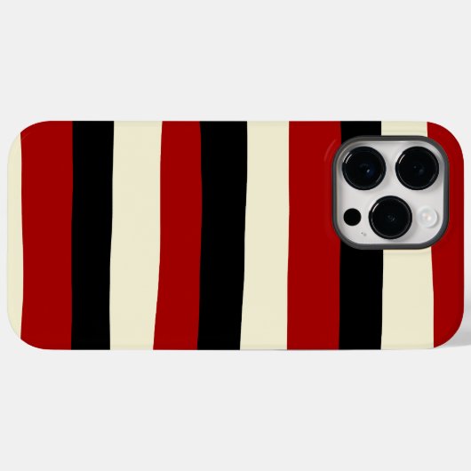 Uneven Stripes - Rood en crème Case-Mate iPhone Case (Achterkant (horizontaal))