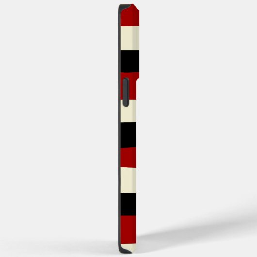 Uneven Stripes - Rood en crème Case-Mate iPhone Case (Achterkant / Rechts)