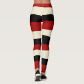 Uneven Stripes - Rood en crème Leggings (Achterkant)
