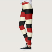 Uneven Stripes - Rood en crème Leggings (Links)