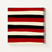 Uneven Stripes - Rood en crème Notitieboek (Achterkant)