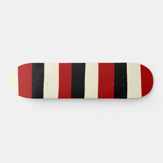 Uneven Stripes - Rood en crème Persoonlijk Skateboard (Horizontaal)