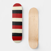 Uneven Stripes - Rood en crème Persoonlijk Skateboard (Voorkant)