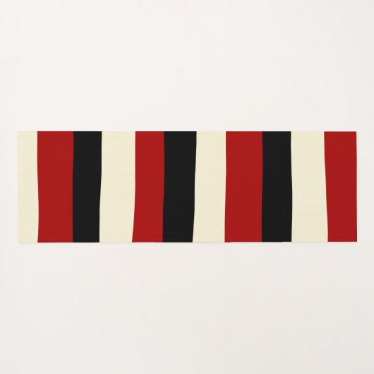 Uneven Stripes - Rood en crème Yogamat (Achterkant (horizontaal))