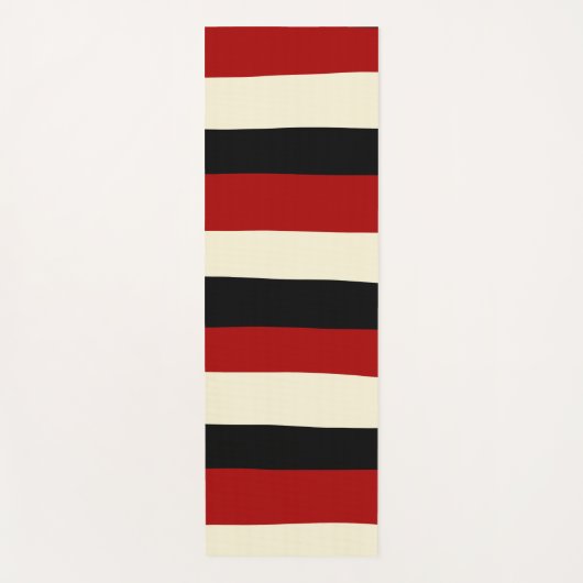Uneven Stripes - Rood en crème Yogamat (Voorkant)