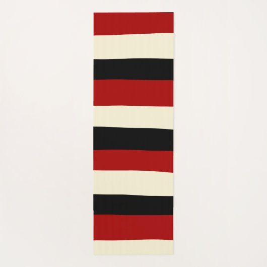 Uneven Stripes - Rood en crème Yogamat (Achterkant)