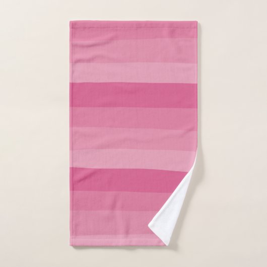 Uneven Stripes - Roze Bad Handdoek (Handdoek)