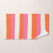 Uneven Stripes - Roze, Oranje en crème Bad Handdoek (Handdoek)