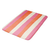 Uneven Stripes - Roze, Oranje en crème Badmat (Gekanteld)
