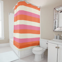 Uneven Stripes - Roze, Oranje en crème